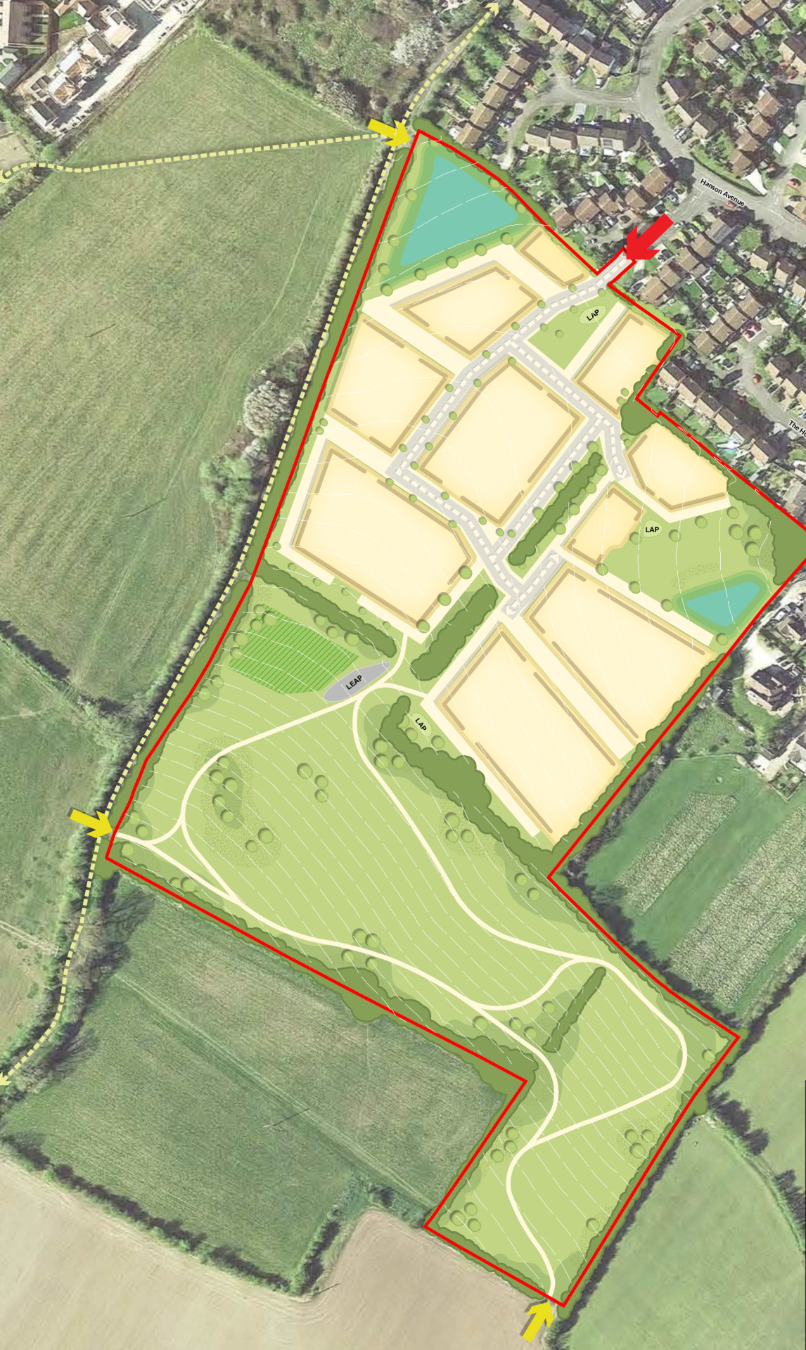 The illustrative concept layout for the new neighbourhood